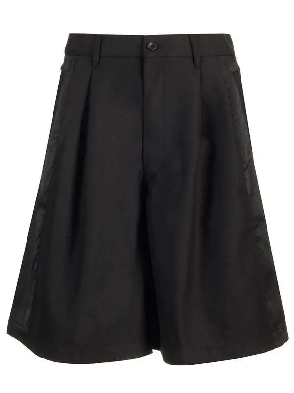 Wool Gabardine Shorts Trousers Black - Comme Des Garçon