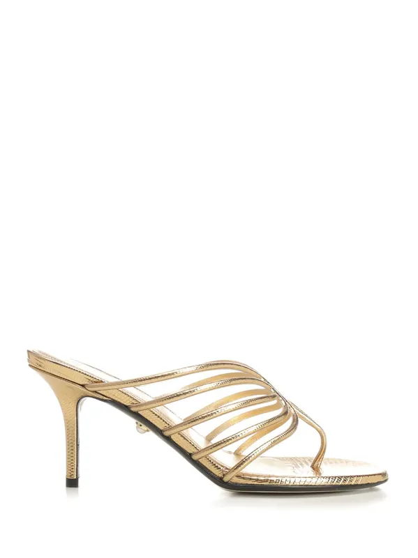 Lady 75 Mule Sandals Gold - Alevi' Milano