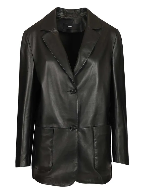 Ohann Leather Blazer Jackets Black - Arma