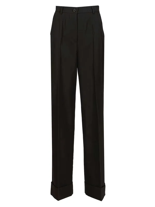 Wool Gabardine Trousers Black - Dolce & Gabbana