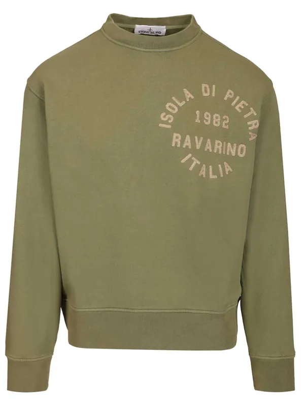 Organic Cotton Crewneck Sweatshirt Sweatshirts Green - Stone Island
