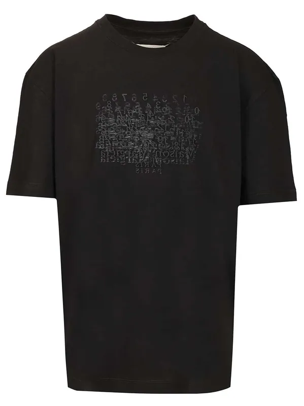Embroidered Cotton T-Shirt Black