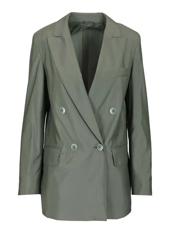 Double-Breasted Blazer Jackets Green