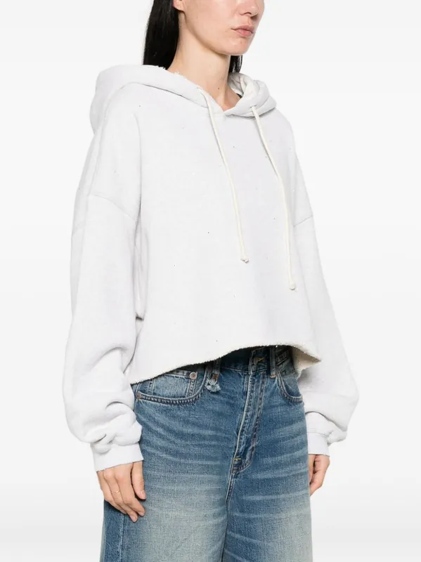 Cotton Cropped Hoodie - Golden Goose