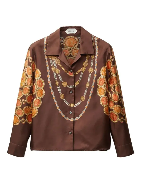 "The Lover" Print Silk Twill Shirt - Versace
