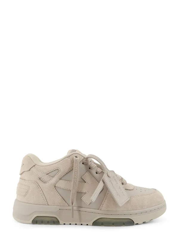 Out Of Office Suede And Leather Sneakers With Iconic Logo On The Side - Off-White