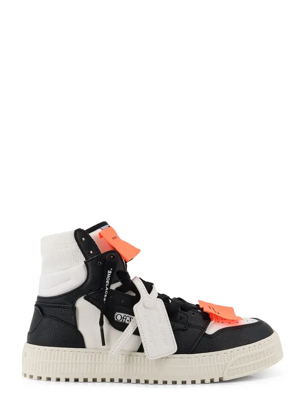 3.0 Court High Top Leather Sneakers - Off-White