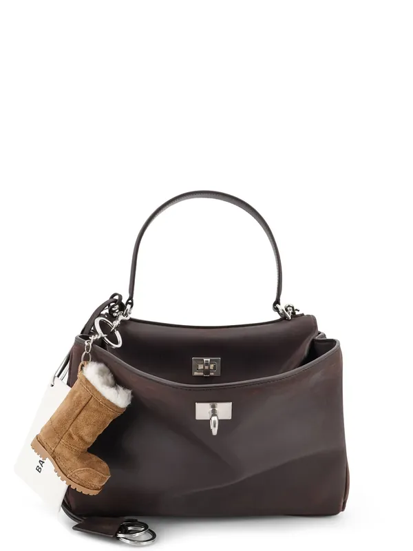 Rodeo S Leather Crossbody Bag With Vintage Motif - Balenciaga