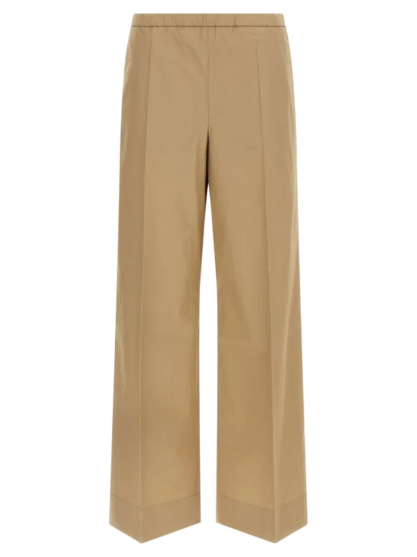 Grosgrain Logo Patch Pants Beige - Moncler