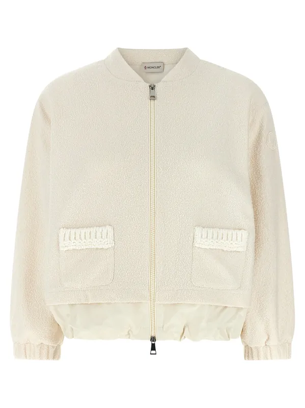 Bouclé Cardigan Sweaters And Cardigans White - Moncler