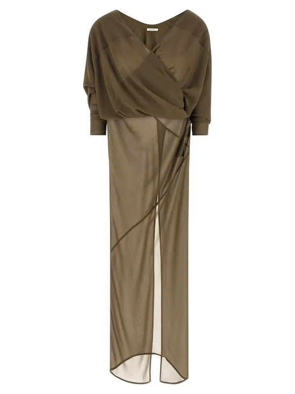 Asymmetrical Skirt Dress Dresses Green - Entire Studios