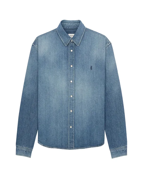 Cassandre Horizon Blue Denim Shirt - Saint Laurent