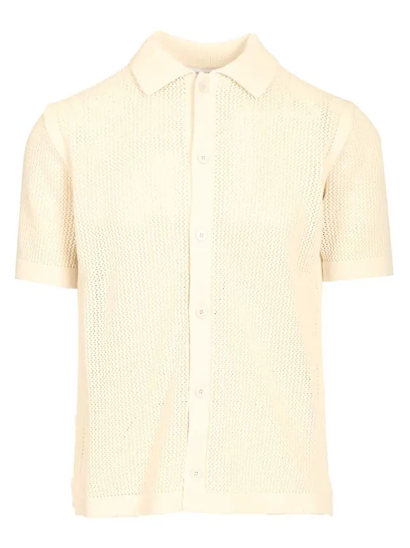 Short-Sleeved Cardigan Knitwear White