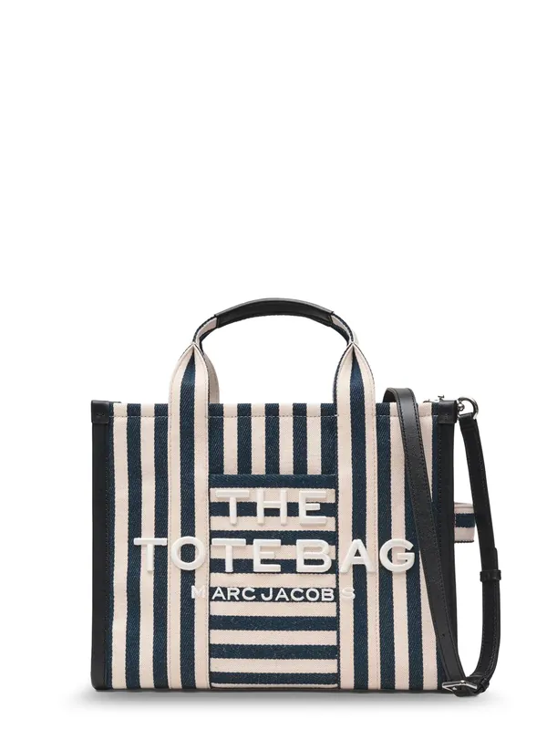 The Tote Bag Canvas Handbag With Embroidered Logo On The Front - Marc Jacobs