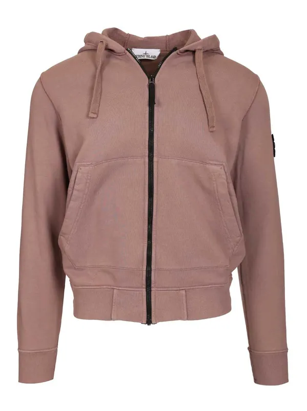 Organic Cotton Hoodie Sweatshirts Grey - Stone Island