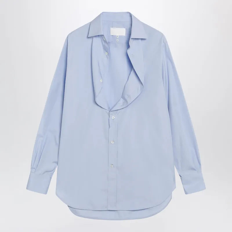 Light Blue Blouse With Folded Collar - Maison Margiela