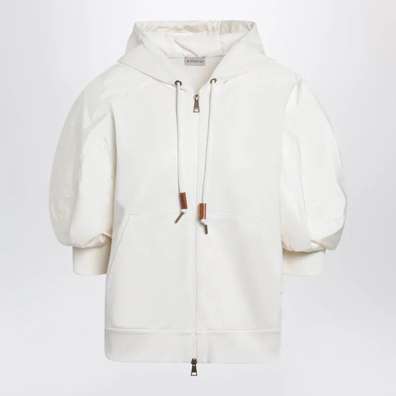 White Short-Sleeve Jersey Sweatshirt