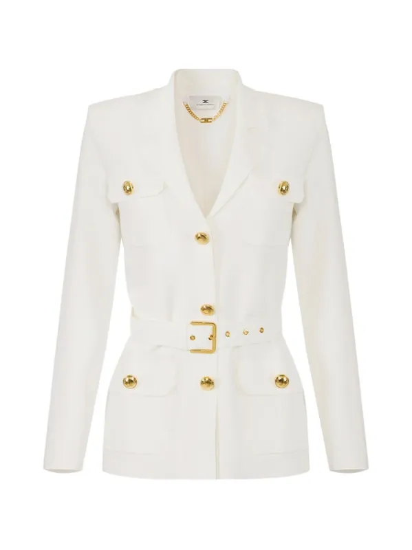 Belted Single-Breasted Jacket