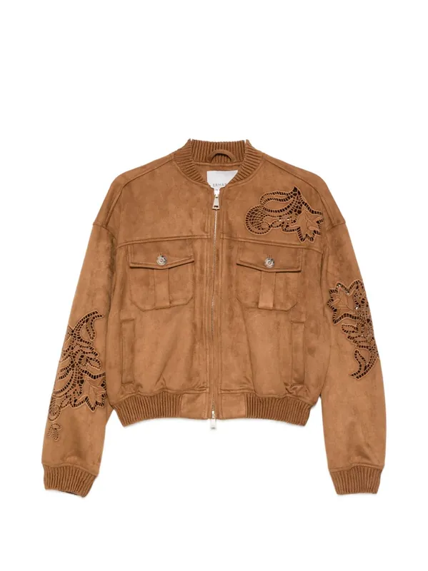 Suede Leather Effect Bomber Jacekt - Ermanno Firenze