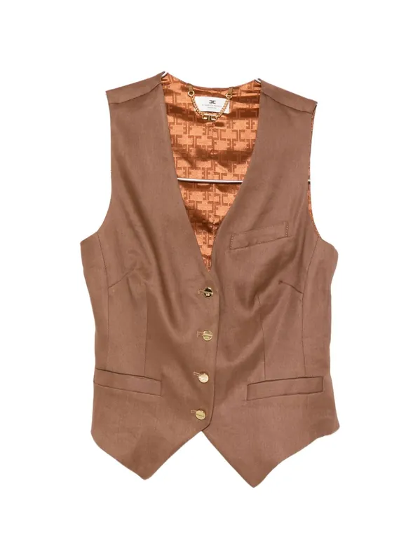 Linen Blend Vest - Elisabetta Franchi