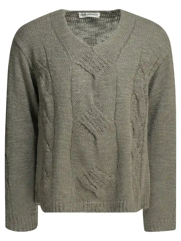 V-Neck Sweater Knitwear Grey