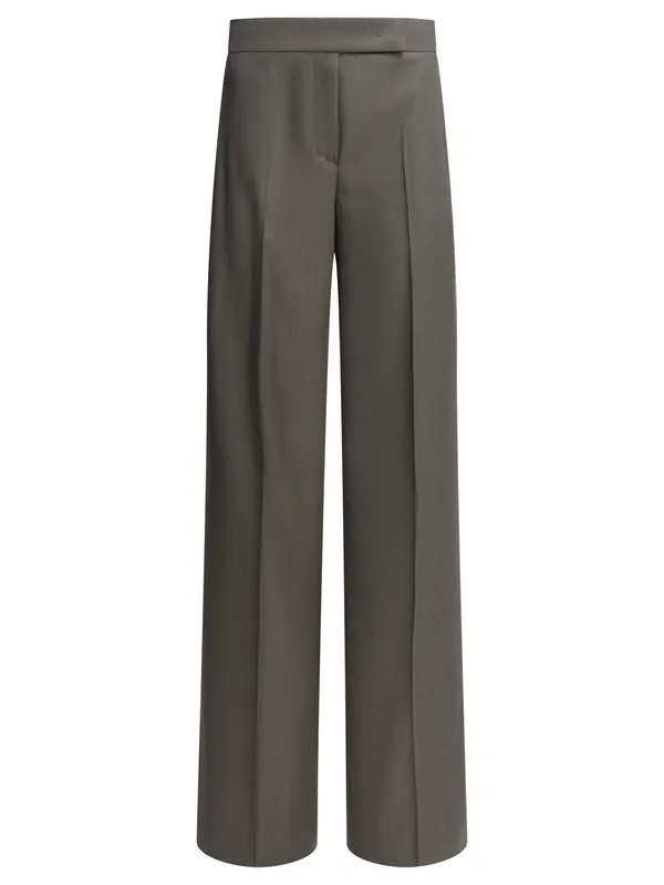 Wool Tailored Pants Trousers Grey - Max Mara