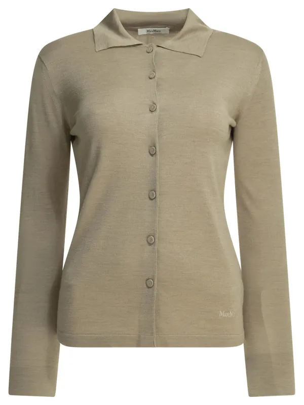 Silk Blend Cardigan Knitwear Beige - Max Mara Pure
