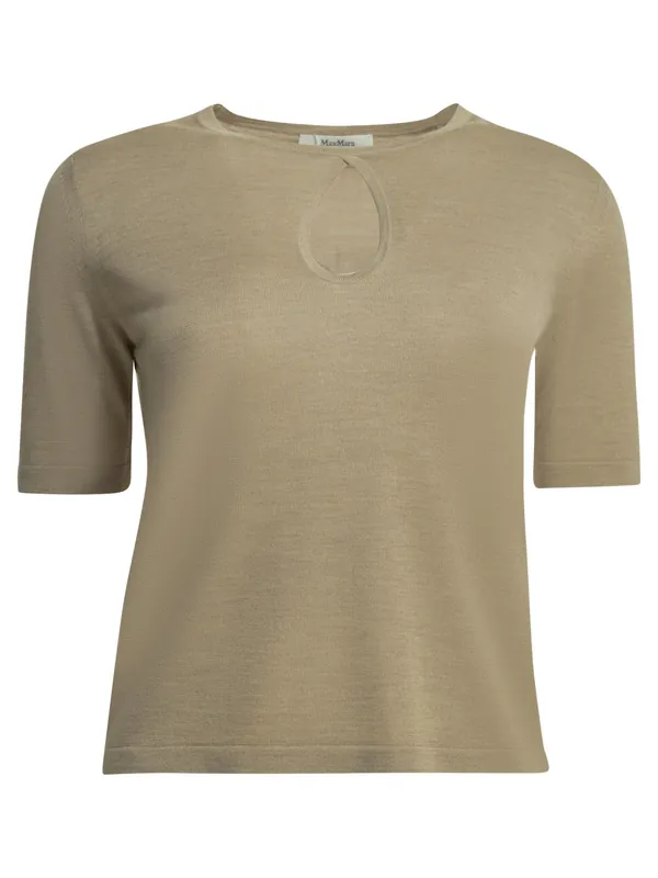 Silk Blend Round Neck Sweater Knitwear Beige - Max Mara Pure