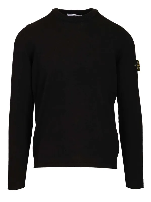 Lightweight Organic Cotton Sweater Knitwear Black - Stone Island