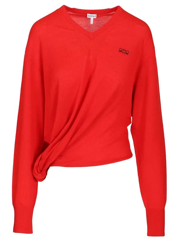 Wool Sweater Knitwear Red - Loewe