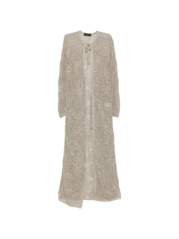 Tie-Detail Long Cardigan