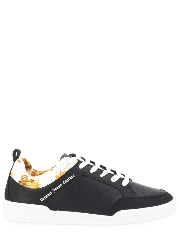 Sneaker Con Logo E Motivo "Weave" - Versace