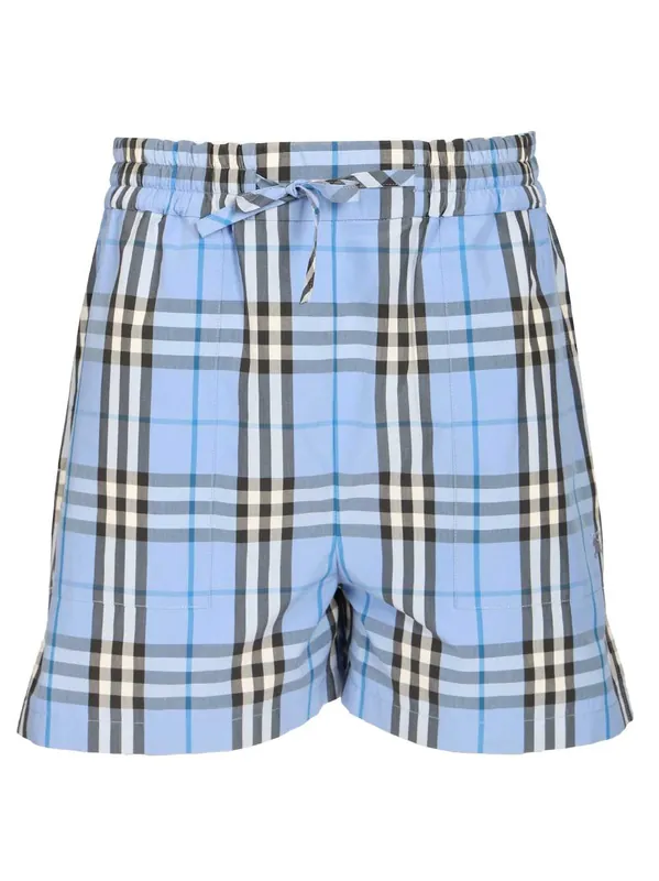 Check Trousers Light Blue - Burberry