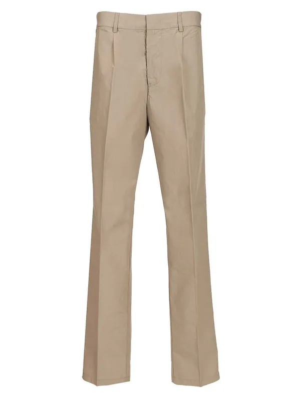 Classic Cotton Poplin Trousers Beige - Emporio Armani
