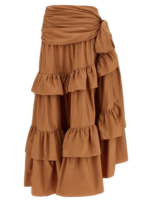 Flounces Volant Skirt Skirts Brown - Chloé
