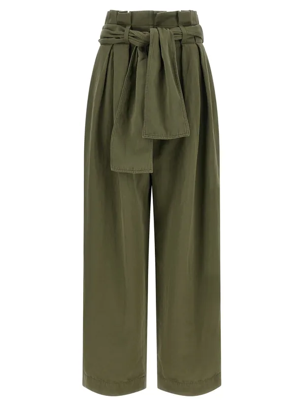 High Waist Pants Green - Balmain