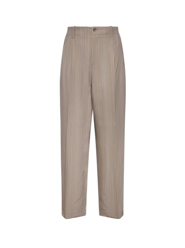 Wool Blend Trousers With Pinstripe Pattern - Golden Goose