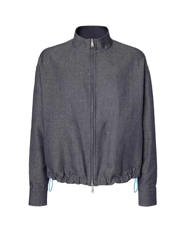 Reversible Denim Jacket With Embroidered Ff Logo - Fendi