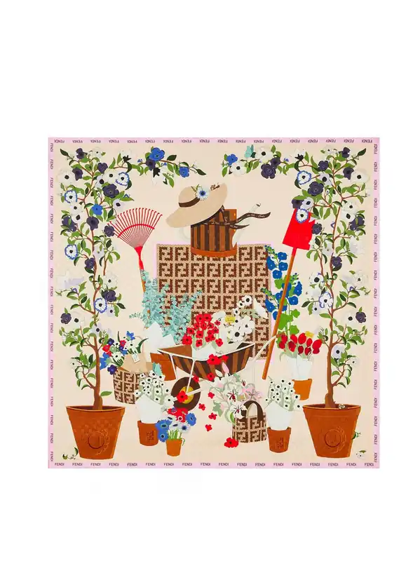 Printed Silk Foulard - Fendi