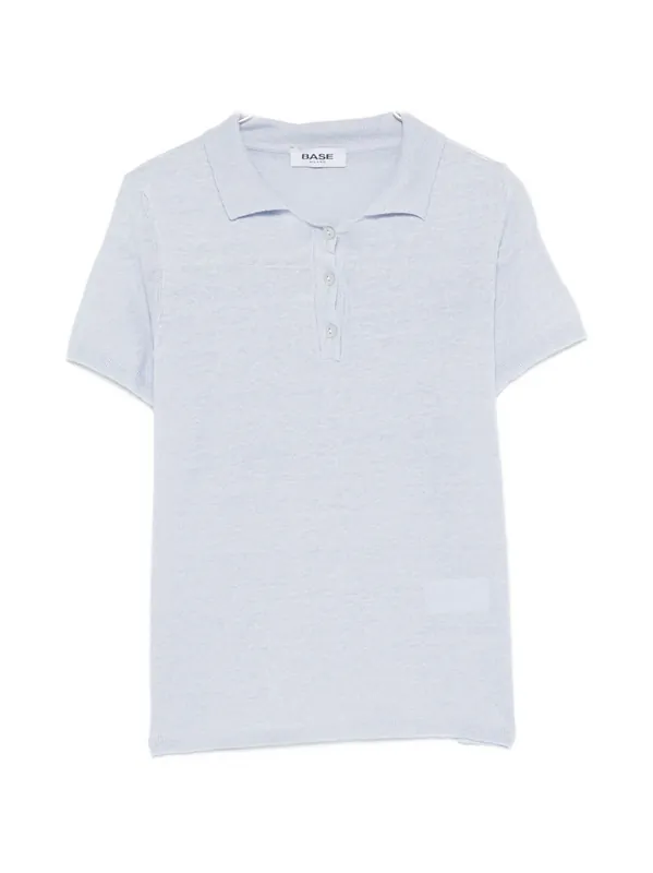 Linen And Cotton Blend Polo Shirt - Base