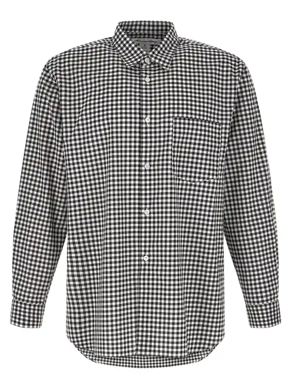 Vichy Shirt Shirt And Blouse Black - Comme Des Garçon
