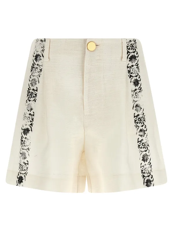 Fortuny Bermuda And Short White/Black - Alberta Ferretti