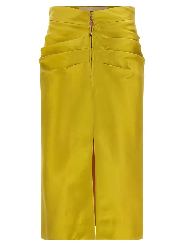 Valentino Garavani Shantung Silk Skirt Skirts Green