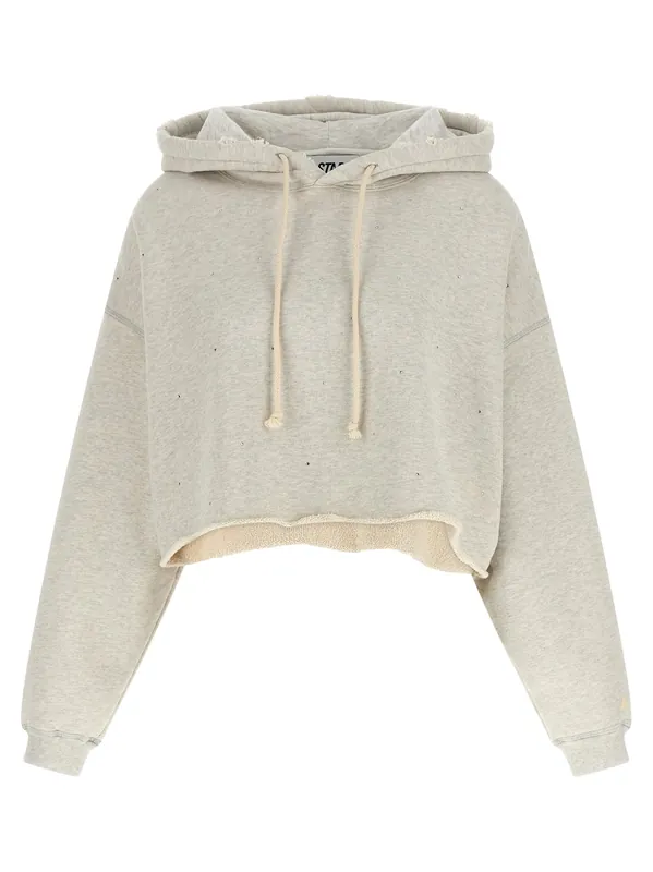 Crystal Hoodie Sweatshirt Gray - Golden Goose