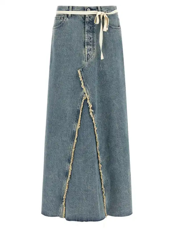 Raw Hem Denim Skirt Skirts Light Blue - Maison Margiela