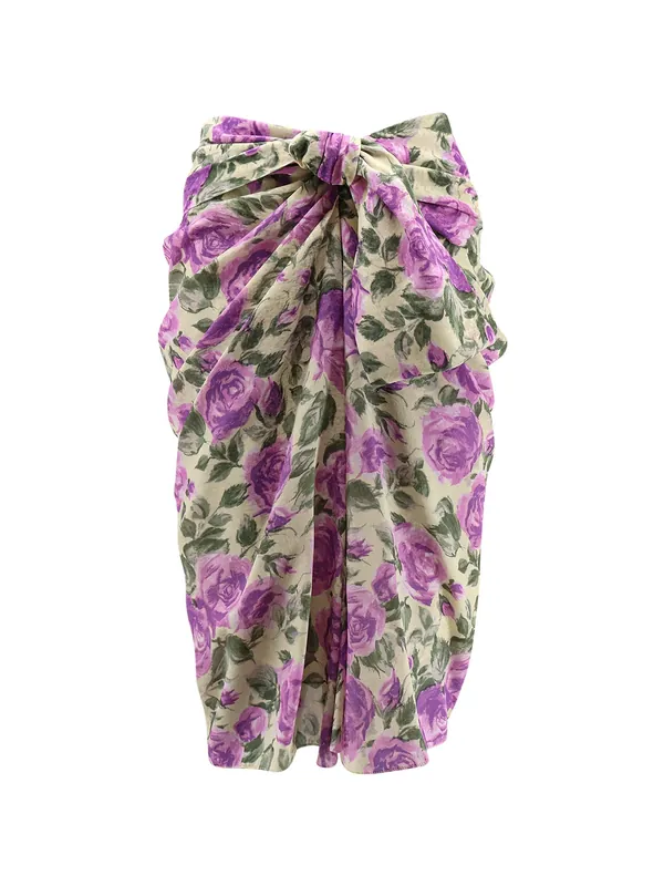 Silk Skirt With Multicolor Print - Chloé