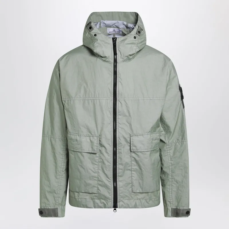 Hooded Membrana 3 L Tc Nylon Jacket, Green - Stone Island