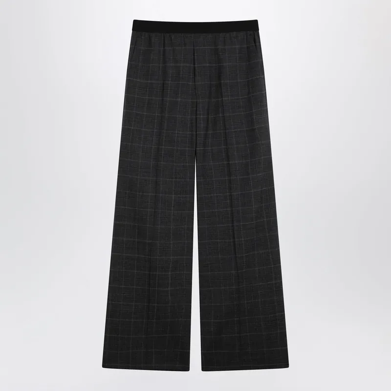 Dark Grey Tartan Trousers - Balenciaga