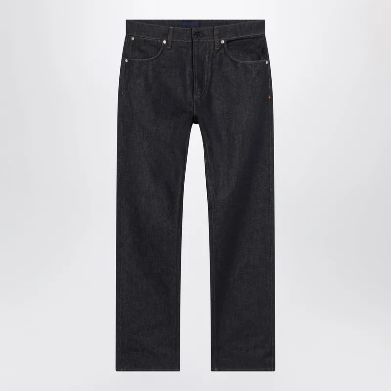 Regular Straight Jeans In Raw Indigo Denim - Stone Island