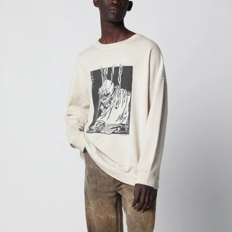 Slack Sweatshirt With Angry Fan Mail Print In Black - Our Legacy